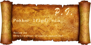 Pekker Ifigénia névjegykártya